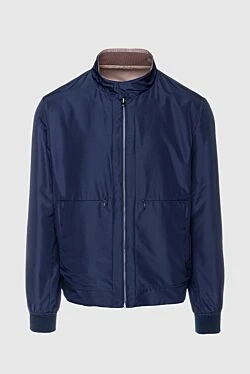 Blue polyester jacket for men