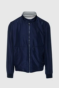 Blue polyester jacket for men