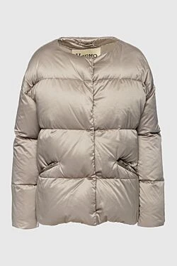 Beige polyamide down jacket for women