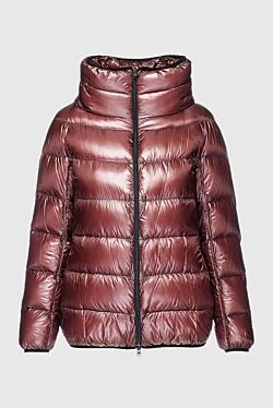 Women's burgundy polyamide down jacket