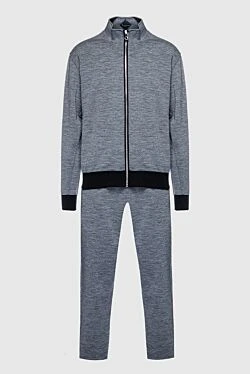 Men's sports suit made of cotton and polyester, gray