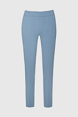 Blue polyester trousers for women