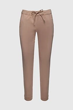 Beige cotton trousers for women