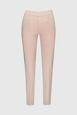 Pink polyester trousers for women