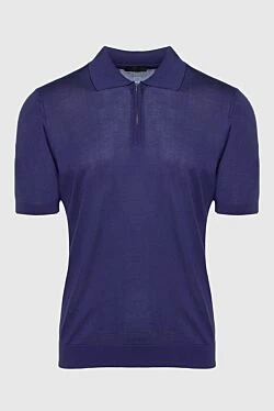 Silk polo purple for men