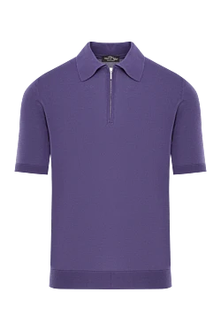 Поло шелковое темно-фиолетовое приталенное мужское