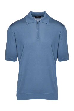 Men's blue silk polo