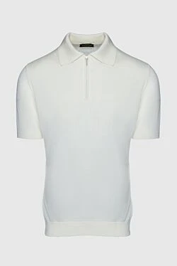 White silk polo for men