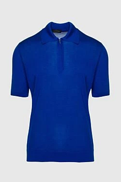 Silk polo blue for men