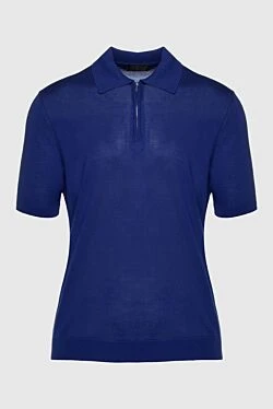 Silk polo blue for men