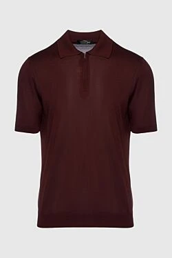 Silk polo burgundy for men