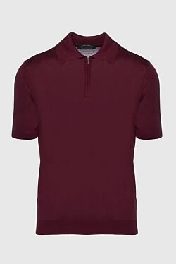 Silk polo burgundy for men