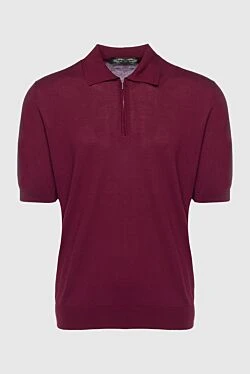 Cotton polo burgundy for men