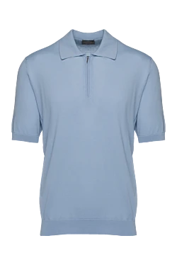 Blue cotton polo for men