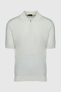 Cotton and silk polo white for men