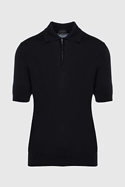 Cotton and silk polo black for men