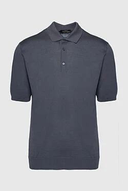 Cotton and silk polo gray for men