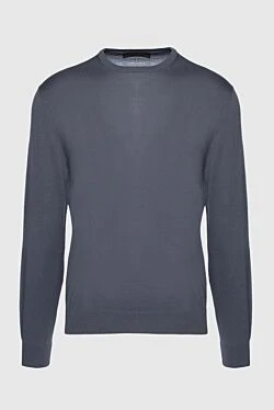 Silk and cotton jumper gray for men