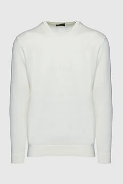 White silk and cotton jumper for men