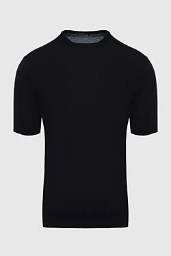 Silk short sleeve jumper black for men