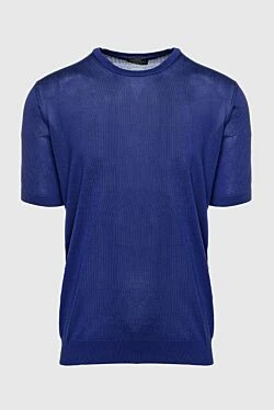 Silk short sleeve jumper blue for men