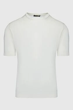 Short sleeve jumper in silk white for men