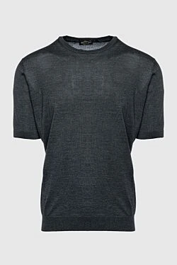 Silk short sleeve jumper gray for men