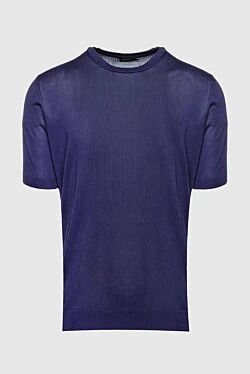 Silk short sleeve jumper purple for men