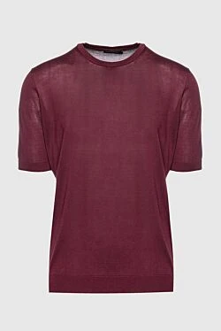 Silk short sleeve jumper burgundy for men