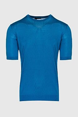 Silk short sleeve jumper blue for men