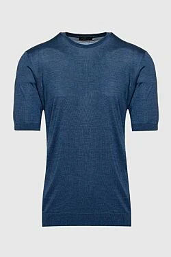 Silk short sleeve jumper blue for men