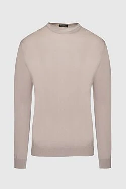 Cotton jumper beige for men