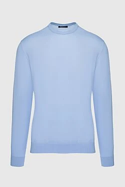 Blue cotton jumper for men