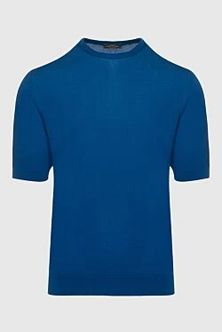 Cotton short sleeve jumper blue for men