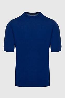 Cotton short sleeve jumper blue for men