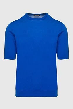 Cotton short sleeve jumper blue for men