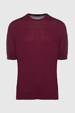 Silk short sleeve jumper burgundy for men