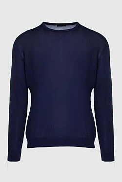 Blue silk jumper for men