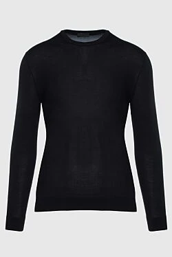 Black silk jumper for men