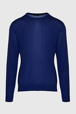 Blue silk jumper for men