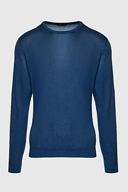 Blue silk jumper for men