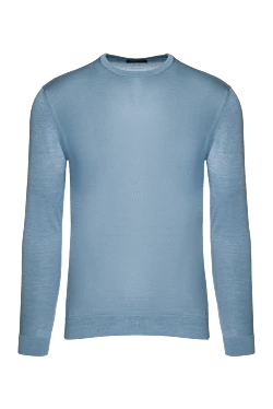 Blue silk jumper for men