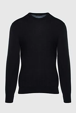 Black silk and cotton jumper for men