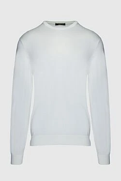 White silk and cotton jumper for men