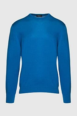 Silk and cotton jumper blue for men