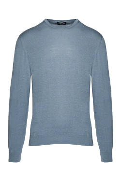 Blue silk and cotton jumper for men