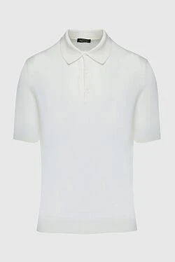 Cotton and silk polo white for men