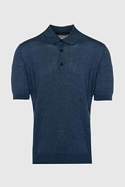 Cotton and silk polo gray for men