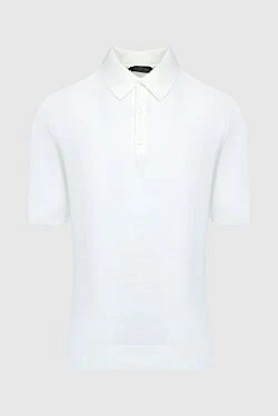 Cotton and silk polo white for men