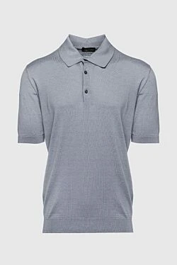 Cotton and silk polo gray for men